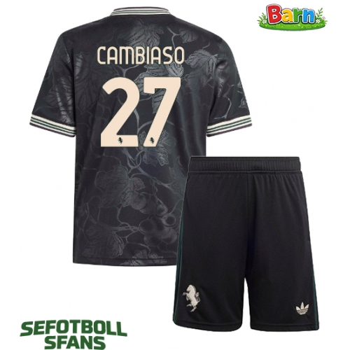 Juventus Andrea Cambiaso #27 Tredjeställ Barn 2025-26 Kortärmad (+ Korta byxor)